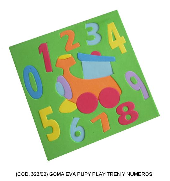 GOMA-EVA PUPY PLAY PUZZLE 20x20 TREN Y NUMEROS  (L323020)