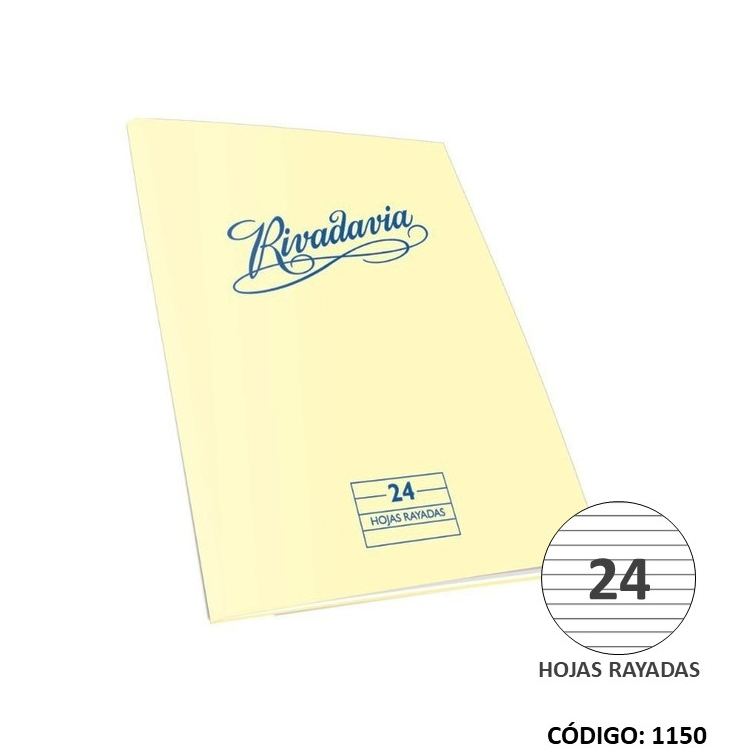 CUADERNO RIVADAVIA x24hjs. RAYADO (L1150)