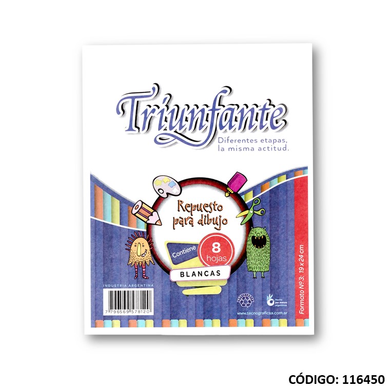 REPUESTO N3 DIBUJO TRIUNFANTE BLANCO LISO (L116450)