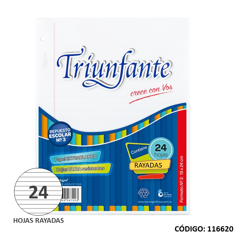 REPUESTO N3 TRIUNFANTE RAYADO x24hjs. (L116620)