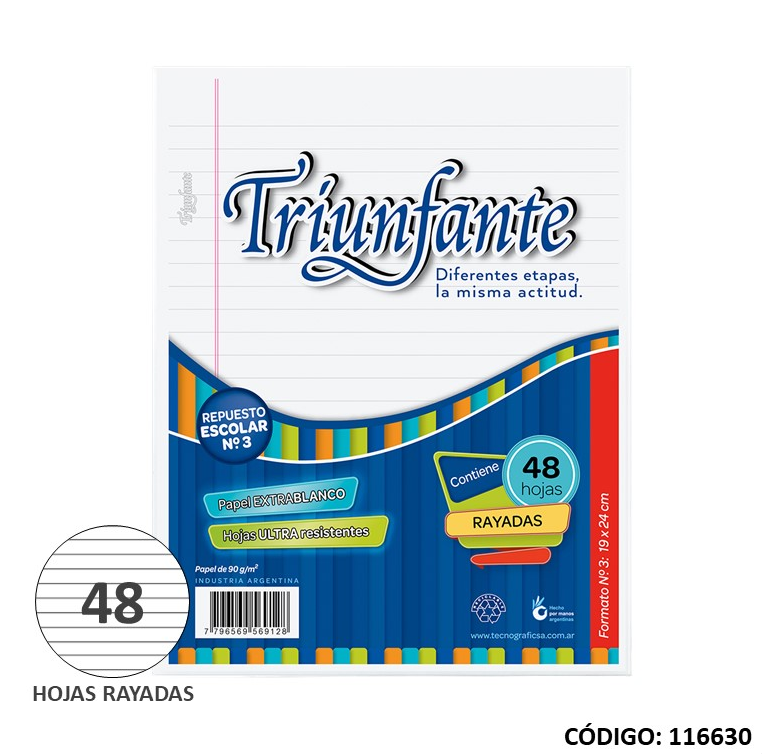 REPUESTO N3 TRIUNFANTE RAYADO x48hjs. (L116630)