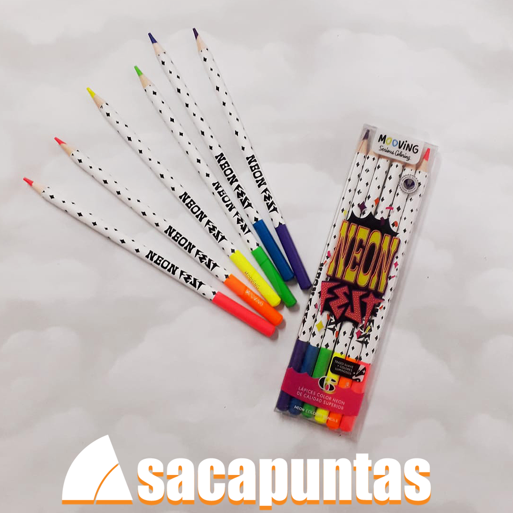 LAPICES NEON COLORING X6 COLORES (L19392)