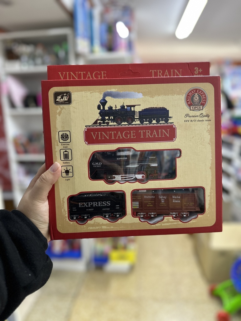 TREN VINTAGE CON LUZ, SONIDO Y VÍAS CIRCULARES (G20549)