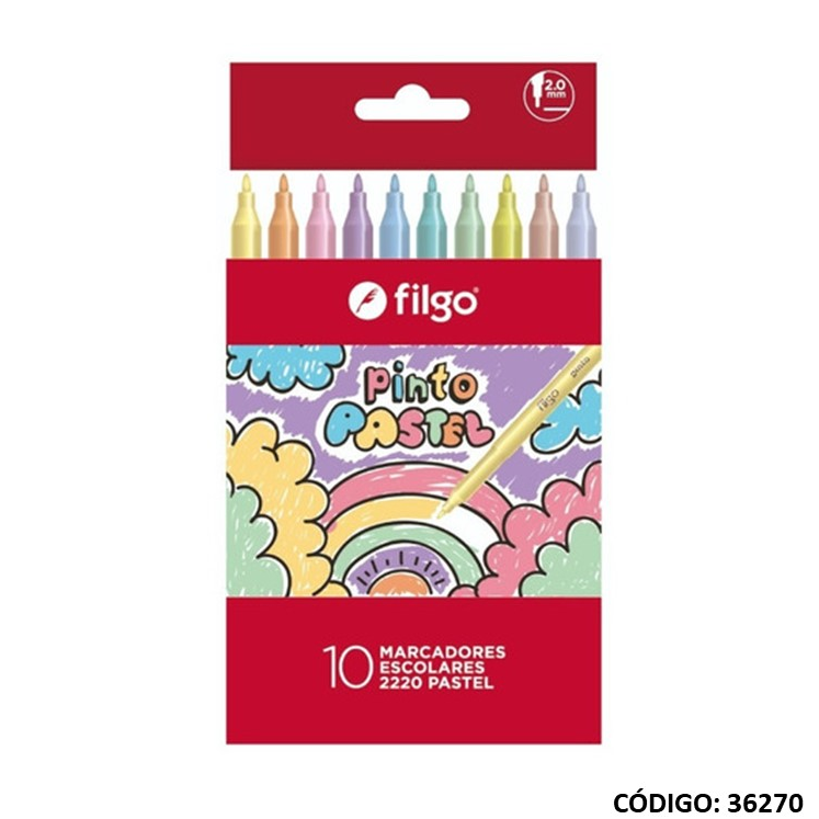 FIBRA FILGO 2220 PASTEL X10 LARGAS (L36270)