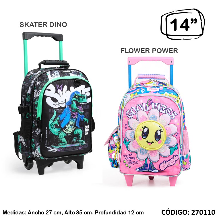 MOCHILA CARRO CHIMOLA 14&quot; PERSONAJE (L270110)