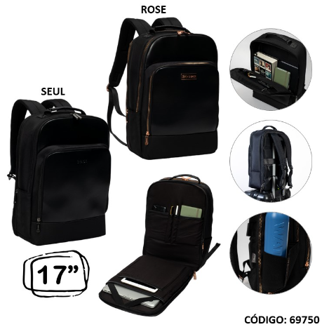 MOCHILA PORTANOTEBOOK 17&quot; FW B-PACK ROSE/SEUL (L69750)