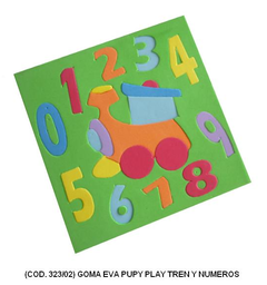 [L323020] GOMA-EVA PUPY PLAY PUZZLE 20x20 TREN Y NUMEROS  (L323020)