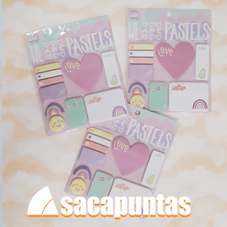 [L20299] SET MOOVING NOTAS ADHESIVAS PASTEL (L20299)