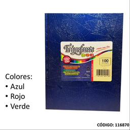 CUADERNO TAPA DURA TRIUNFANTE 123 RAYADO 100hjs. (L116870)