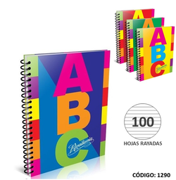 [L1290] CUADERNO ESPIRAL ABC CARTON x100hjs. RAYADO  (L1290)