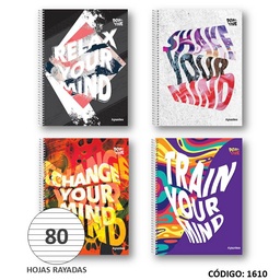 [L1610] CUADERNO A4 SEMIRRIGIDO POSITIVE RAYADO X80HJS. (L1610)