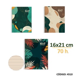 [L4510] CUADERNO CON ESPIRAL EXITO 16X21 NAT RAYADO  x70hjs. (L4510)