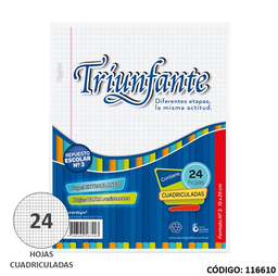 [L116610] REPUESTO N3 TRIUNFANTE CUADRICULADA  x24hjs. (L116610)