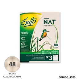 [L4570] REPUESTO N3 EXITO NAT MARGEN REFORZADO CUADRICULADA X48hj (L4570)