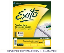 [L4910] REPUESTO N3 ECOLOGICO RAYADO x48hjs. (L4910)