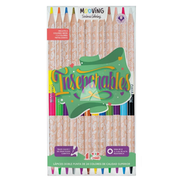 [L19624] LAPICES BICOLOR COLORING LARGOS X12 COLORES (L19624)