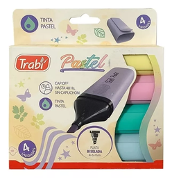 [L19616] RESALTADOR TRABI PASTEL CHATO X4u (L19616)