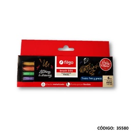 [L35580] FIBRA FILGO PINCEL METAL X6 COLORES (L35580)