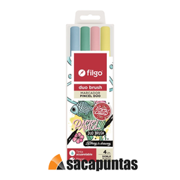 [L341900] MARCADOR FILGO DUO BRUSH DOBLE PUNTA X4 PASTEL (L341900)