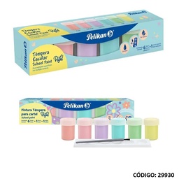 [L29930] TEMPERA PELIKAN PASTEL X6 COLORES (L29930)