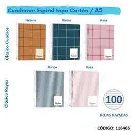[L116465] CUADERNO 16X21 TAPA DURA TRIUNFANTE CLASICO RAYADO X100hjs. (L116465)