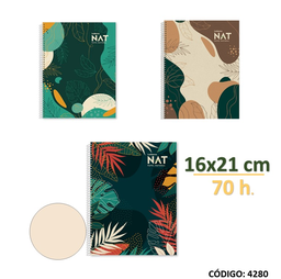 [L42800] CUADERNO CON ESPIRAL 16X21 LEDESMA X70hjs. LISO (L42800)