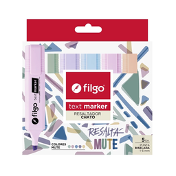 [L34059] RESALTADOR FILGO TEXTMARKER MUTE X5 COLORES (L34059)