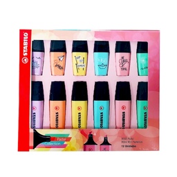 [S6489] RESALTADOR BOSS PASTEL COLECTION X12 COLORES (S6489)