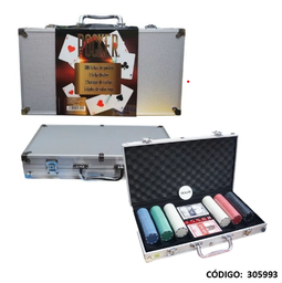 [J305993] JUEGO DE POKER 300 FICHAS CON 2 MAZOS (305993)