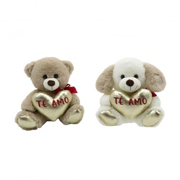 [G42036] PELUCHE PERRO/OSO CON CORAZON 25CM. (G42036)