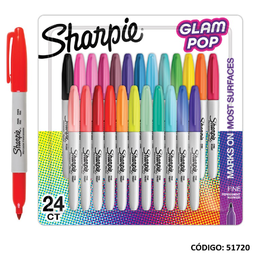 [L51720] MARCADOR SHARPIE FINO GLAM POP X 24 COLORES (L51720)