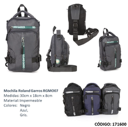[L171600] MOCHILA ROLAND GARROS 12&quot; CRUZADA (L171600)