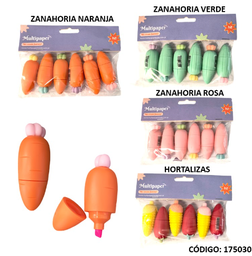 [L175030] RESALTADOR MINI VERDURAS x6 COLORES (L175030)