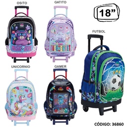 [L36860] MOCHILA CARRO FILGO 18&quot; 3D FANTASIA (L36860)