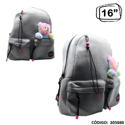 [L305860] MOCHILA 16&quot; CRESKO OSO PELUCHE (L305860)