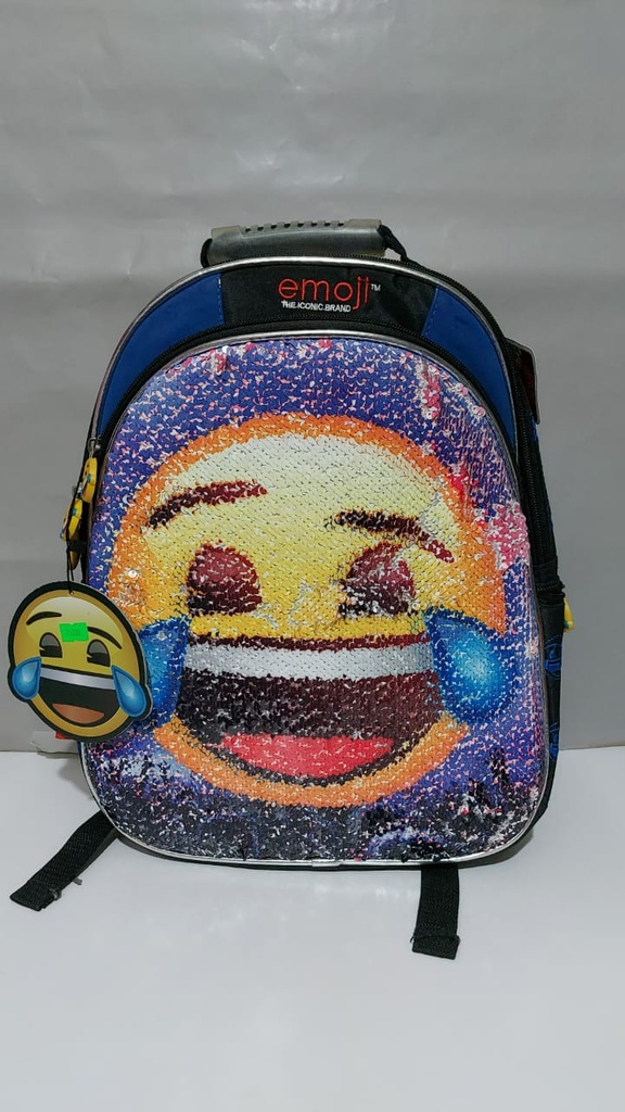 MOCHILA 15&quot; ESPALDA EMOJI LENTEJUELA OFERTA(L10888)