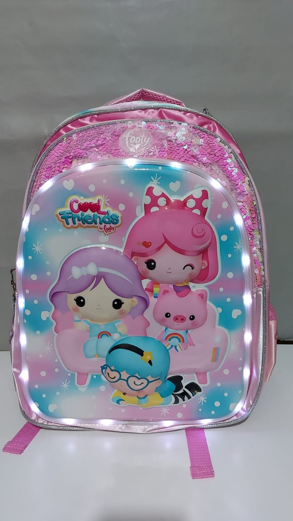 MOCHILA 18&quot; FOOTY COOL FRIENDS  CON LUZ (L147190)