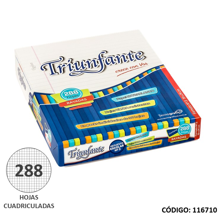 REPUESTO N3 TRIUNFANTE CUADRICULADO x288 hjs  (L116710)