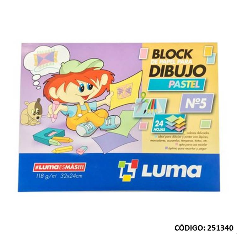BLOCK 5 DIBUJO PASTEL LUMA X24hjs. (L251340)