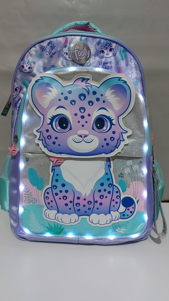MOCHILA 18&quot; FOOTY SWEEP LEOPARD CON LUZ  (L27943)