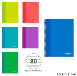 [L110160] CUADERNO A4 HUSARES TRENDY RAYADO X120HJS. (L110160)