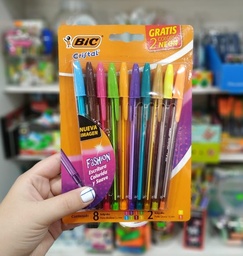 Bolígrafo Bic Fashion, blister de 10 colores (8 + 2 Neón)