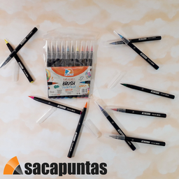 [L322090] MARCADORES BRUSH PUNTA PINCEL X10 COLORES (L322090)
