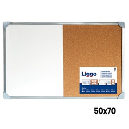 [L29999] PIZARRA COMBINADA CORCHO Y BLANCA 50x70cm LIGGO (L29999)
