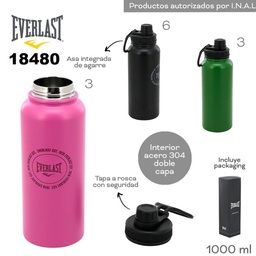 [R30424] BOTELLA ECERLAST 1000ml. ACERO (R30424)
