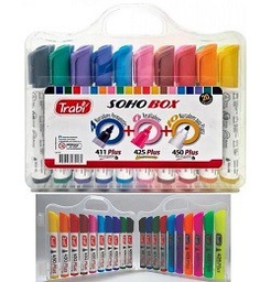[L21686] MARCADOR TRABI SOHO VALIJA X20 COLORES (L21686)