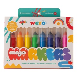 [L31653] MARCADOR WERO PUNTA GRUESA X8 COLORES LAVABLES (L31653)